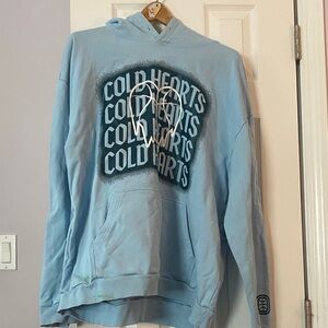 Light Blue Cold Hearts Men's Hoodie